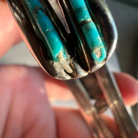Large Native American Navajo Turquoise Sterling Silver Bangle